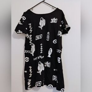 Black and White Fish Print Dress